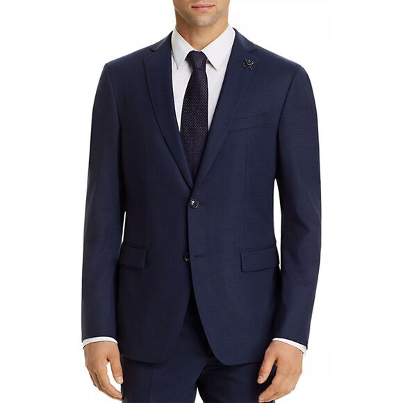 John Varvatos Star USA Mens Wool Micro-Check Slim Fit Suit...